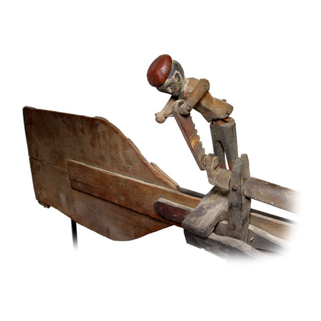 Early Folk Art Whirligig- Articulated Worker Sawing Wood