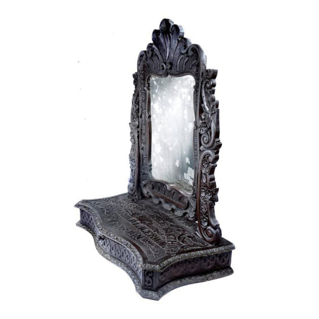 Elaborately Carved Tribute Folk Art Americana Mirror|1894